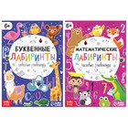 Книги «Математические и буквенные лабиринты», набор 2 шт. по 20 стр., 6+ - Фото 1