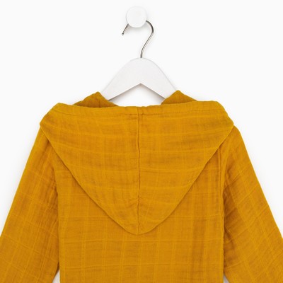 Халат детский муслиновый LoveLife (4 года, рост 104-110 см), горчичный, 100% хлопок, 235 г/м²