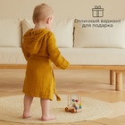 Халат детский муслиновый LoveLife (5 лет, рост 110-116 см), горчичный, 100% хлопок, 235 г/м² - Фото 5