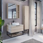 Зеркало шкаф Comforty Порто 75 для ванной комнаты, цвет дуб дымчатый - Фото 2