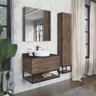Зеркало шкаф Comforty Порто 75 для ванной комнаты, цвет дуб темно-коричневый - Фото 2