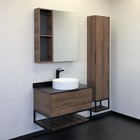 Зеркало шкаф Comforty Порто 75 для ванной комнаты, цвет дуб темно-коричневый - Фото 4