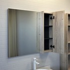 Зеркало шкаф Comforty Порто 90 для ванной комнаты, цвет дуб дымчатый - Фото 5