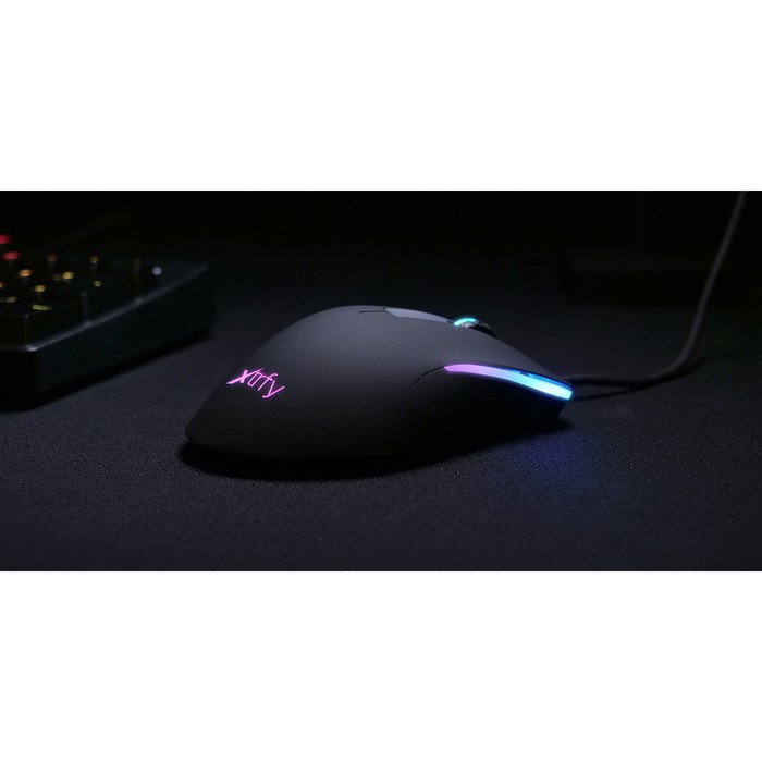 Мышь Xtrfy M1, игровая, проводная, подсветка RGB,7200 dpi, USB, чёрная - фото 51301760