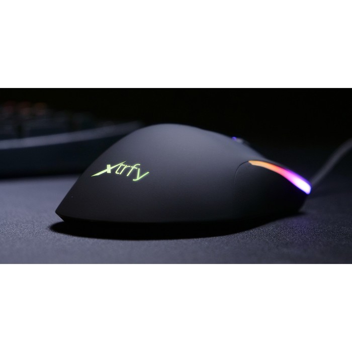 Мышь Xtrfy M1, игровая, проводная, подсветка RGB,7200 dpi, USB, чёрная - фото 51301762