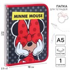 Папка пластиковая для тетрадей А5, на молнии, «Минни Маус» - Фото 1