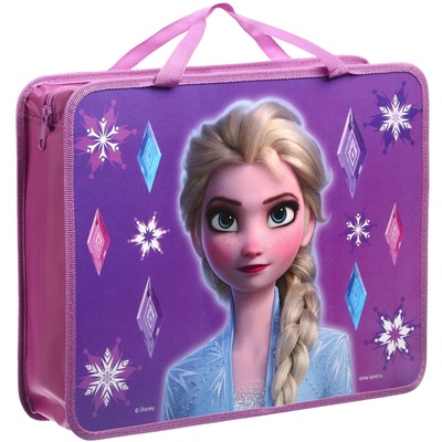 Папка с ручками А4, на молнии, пластик, 33×26×7 см «Холодное сердце»