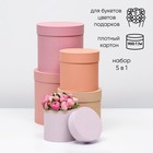 Набор круглых коробок 5 в 1 «Рассвет» 23×23×23 - 14×14×14 см - Фото 1