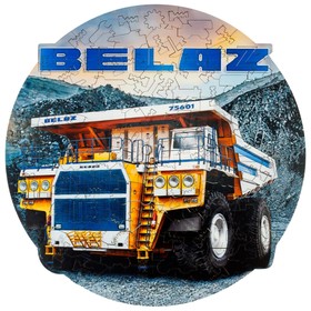 Деревянный фигурный пазл EWA «Автомобиль BELAZ», 28 × 28 см