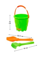 Набор игрушек для песочницы, 7 предметов: ведро, лопатка, грабельки, формочки, МИКС - Фото 2