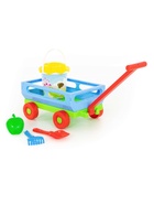 Набор игрушек для песочницы, 6 предметов: тележка, ведро, ситечко, лопатка, грабельки, формочка - Фото 4