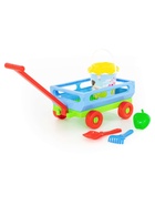 Набор игрушек для песочницы, 6 предметов: тележка, ведро, ситечко, лопатка, грабельки, формочка - Фото 5