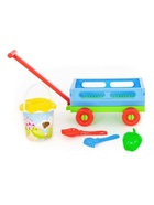 Набор игрушек для песочницы, 6 предметов: тележка, ведро, ситечко, лопатка, грабельки, формочка - Фото 6