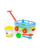 Набор игрушек для песочницы, 6 предметов: тележка, ведро, ситечко, лопатка, грабельки, формочка - Фото 7