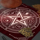 Скатерть для гадания бархатная «Пентаграмма», 50×50 см, бордовая, 16+ - Фото 3