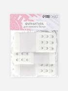 Застёжка для бюстгальтера, удлинитель, 3 ряда 3 крючка, 5×10.5 см, 3 шт., белая - Фото 5