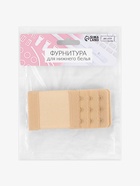 Застёжка для бюстгальтера, удлинитель, 3 ряда 3 крючка, 5×10.5 см, 3 шт., бежевая - Фото 7