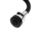 Смеситель для кухни ZEIN ZC2028, гибкий силикон излив, кран-букса латунь 1/2", черный/хром - Фото 6