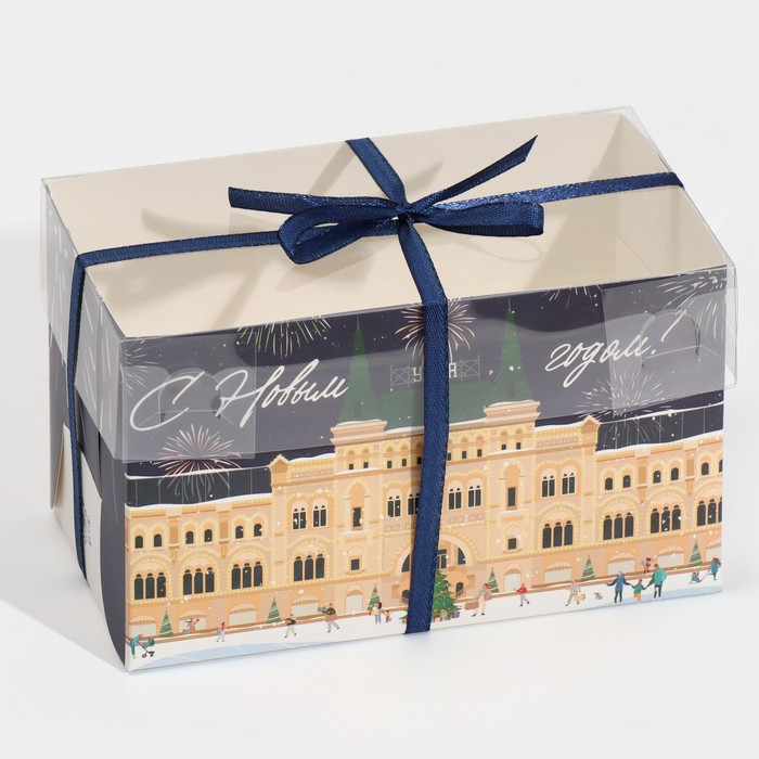 Коробка для капкейка «Стильные здания», 16 × 8 × 10 см