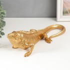 Сувенир полистоун "Золотая игуана" 11х11,5х36 см - Фото 4
