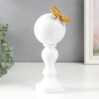 Сувенир полистоун "Золотая бабочка на колонне с шаром" белый 24,5х9х10 см - Фото 2