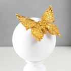 Сувенир полистоун "Золотая бабочка на колонне с шаром" белый 24,5х9х10 см - фото 6650997