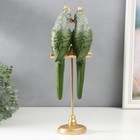 Сувенир полистоун "Два зелёных попугая на жёрдочке" 26х10х12 см - Фото 3