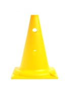 Конус - фишка, пластиковая, спортивная, разметочная, с отверстиями, 32 см, цвет жёлтый - Фото 2