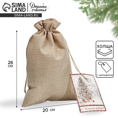 Мешочек подарочный новогодний «Зима», 20×30 см ± 1.5 см