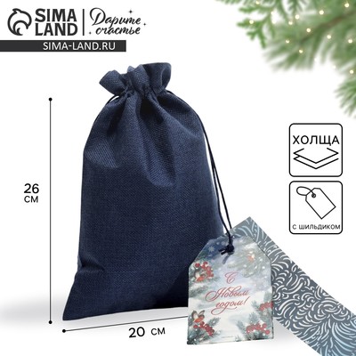 Мешочек подарочный новогодний «Вьюга», 20×30 см ± 1.5 см