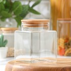 Банка для сыпучих продуктов Magistro «Эко», 800 мл, 9.5×13 см, с бамбуковой крышкой, стекло, прозрачная - Фото 2