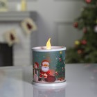 Светодиодная фигура «Свеча с Дедом Морозом и снеговиком» 7.5 × 10 × 7.5 см, пластик, батарейки AG13х3, свечение мульти - фото 283858241