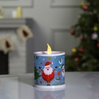 Светодиодная фигура «Свеча с Дедом Морозом» 7.5 × 10 × 7.5 см, пластик, батарейки AG13х3, свечение мульти - фото 3002202