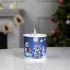 Светодиодная фигура «Свеча со снеговиками» 7.5 × 10 × 7.5 см, пластик, батарейки AG13х3, свечение мульти - фото 6651105