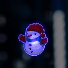 Светодиодная игрушка на липучке «Снеговик» 7.5 × 8.5 см, батарейки LR44х3, свечение мульти - Фото 1