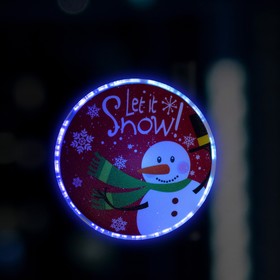 Светодиодная игрушка на липучке «Снеговик» 13 см, батарейки LR44х3, свечение мульти
