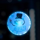 Светодиодная игрушка на липучке «Снеговик в шляпе» 13 см, батарейки LR44х3, свечение мульти - фото 3002286
