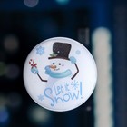 Светодиодная игрушка на липучке «Снеговик в шляпе» 13 см, батарейки LR44х3, свечение мульти - фото 6651176