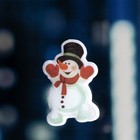 Светодиодная игрушка на липучке «Снеговик в шляпе» 7 × 10 см, батарейки LR44х3, свечение мульти - Фото 2