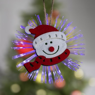 Световая подвеска «Снеговик» 10 см, батарейки LR44×3 (в комплекте), свечение мульти