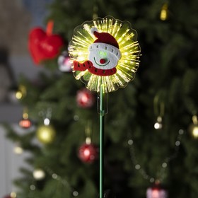 Светодиодная игрушка на палочке «Снеговик» 6.5 x 27 x 4 см, батарейки LR44х3, свечение тёплое белое