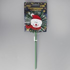 Светодиодная игрушка на палочке «Снеговик» 6.5 × 27 × 4 см, батарейки LR44х3, свечение тёплое белое - фото 6651234