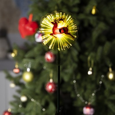 Светодиодная игрушка на палочке «Олень» 10×28×3 см, от батареек LR44×3, свечение тёплое белое