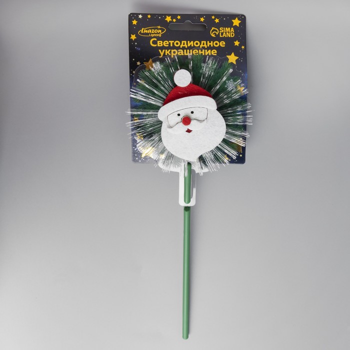 Светодиодная игрушка на палочке «Дед Мороз» 11 × 29 × 4 см, батарейки LR44х3, свечение тёплое белое - фото 1885422222