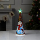Светодиодная фигура «Ёлка со снеговиками» 7.5 × 21 × 7.5 см, пластик, батарейки CR2032х1, свечение мульти - фото 9861915