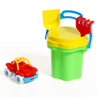 Песочный набор №106 STELLAR, ведро 0.3 л, сито, совок, грабли, машинка STELLAR «Бублик» МИКС - Фото 8