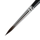 Кисть Белка круглая, Roubloff серия 141F № 4, ручка короткая фигурная чёрная матовая, белая обойма - Фото 3