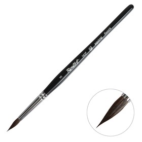 Кисть Белка круглая, Roubloff серия 141F № 5, ручка короткая фигурная чёрная матовая, белая обойма