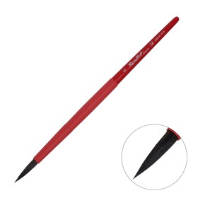 Кисть из смеси Соболя, круглая, Roubloff серия Red round № 6 ручка короткая красная, покрытие обоймы soft-touch