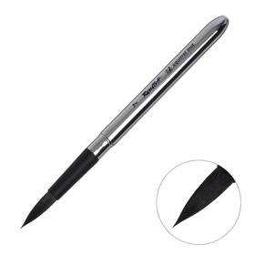 Кисть Синтетика, имитация Белки, круглая, Roubloff серия PF1VT № 7, ручка складная хромированная, покрытие обоймы soft-touch